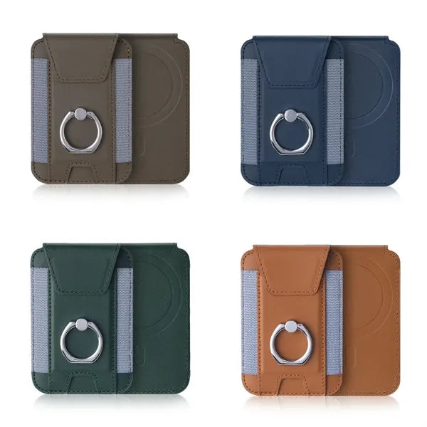 Strongest Magnetic Wallet Leather With Ring Stand