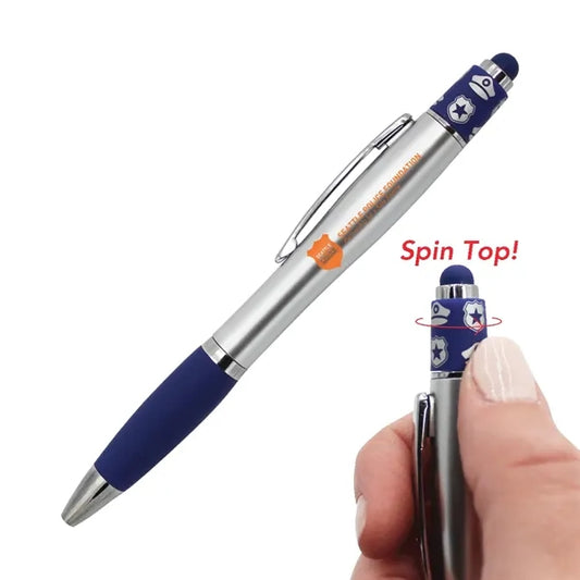 Police Spin Top Pen with Stylus