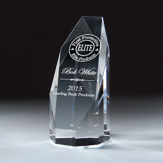 Optic Crystal Octagon Tower Award - Medium