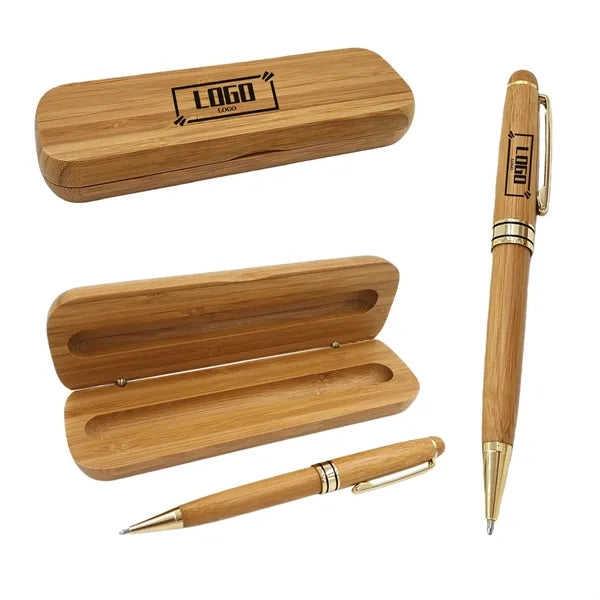Natural Bamboo Ballpoint Pen Gift Set