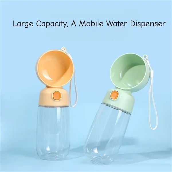 2-in-1 Pet Water Food Bottle Portable Leakproof