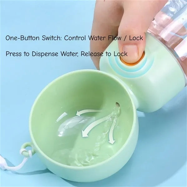 2-in-1 Pet Water Food Bottle Portable Leakproof