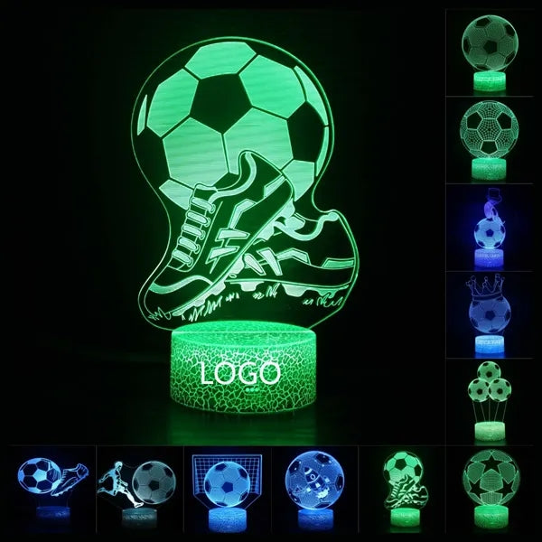 Multi-Pattern Soccer 3D LED Night Light 7 Color Touch
