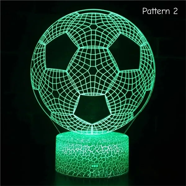 Multi-Pattern Soccer 3D LED Night Light 7 Color Touch