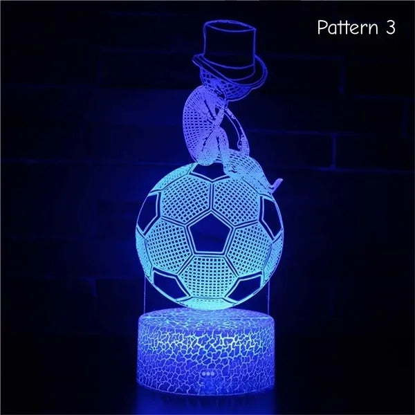 Multi-Pattern Soccer 3D LED Night Light 7 Color Touch