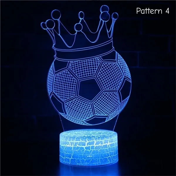 Multi-Pattern Soccer 3D LED Night Light 7 Color Touch