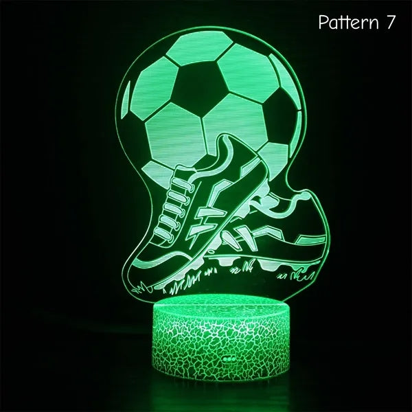 Multi-Pattern Soccer 3D LED Night Light 7 Color Touch