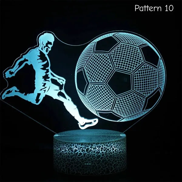 Multi-Pattern Soccer 3D LED Night Light 7 Color Touch