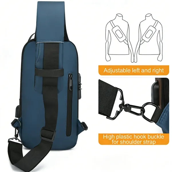 Men's Anti-Theft Chest Bag with USB Charging Port