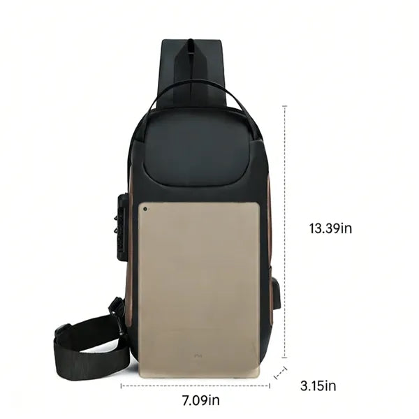 Men's Anti-Theft Chest Bag with USB Charging Port