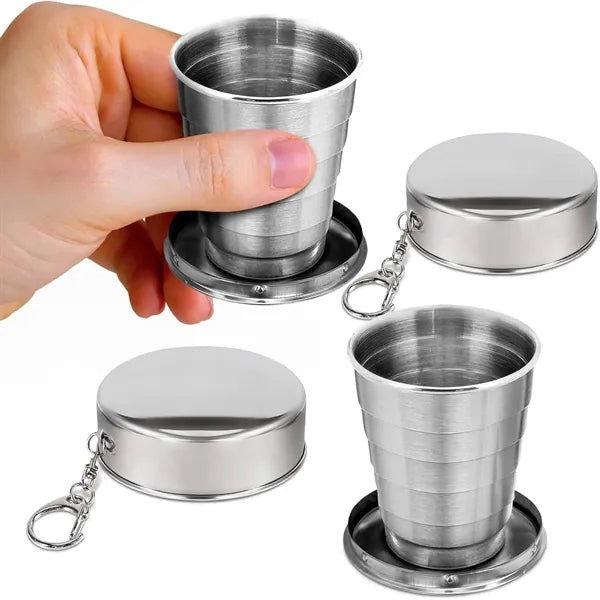 2.5 oz Collapsible Cup with Lid and Keychain