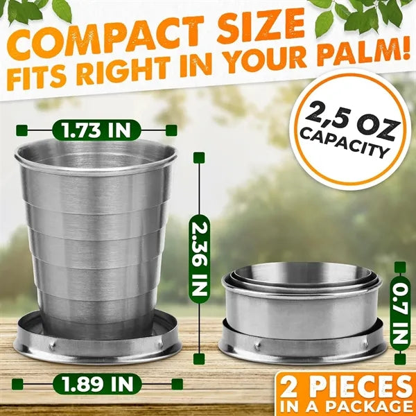 2.5 oz Collapsible Cup with Lid and Keychain