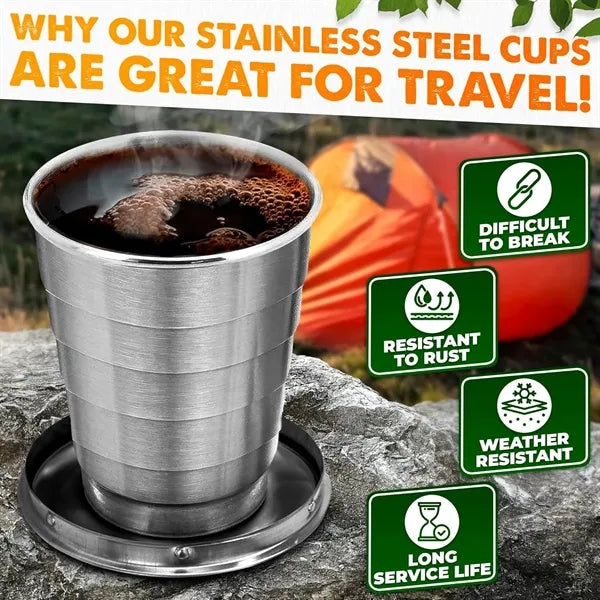 2.5 oz Collapsible Cup with Lid and Keychain