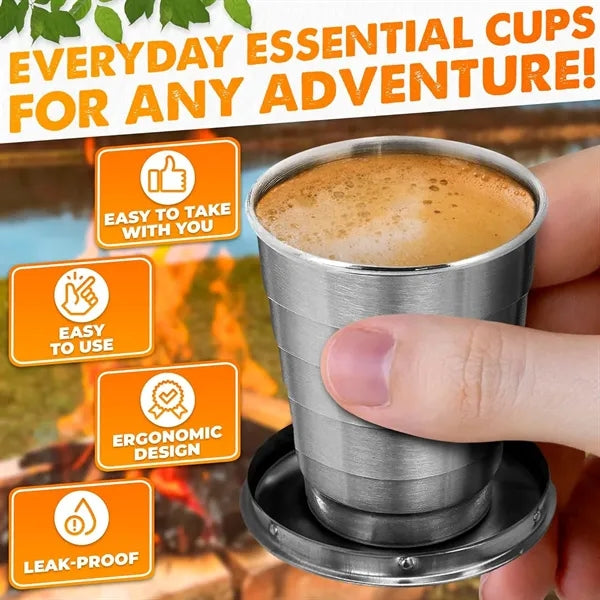 2.5 oz Collapsible Cup with Lid and Keychain