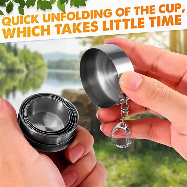 2.5 oz Collapsible Cup with Lid and Keychain