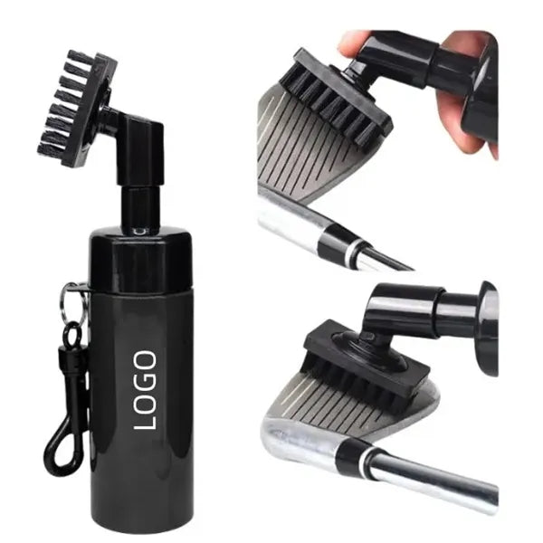 Portable Golf Club Cleaning Brush with Stretchable Clip