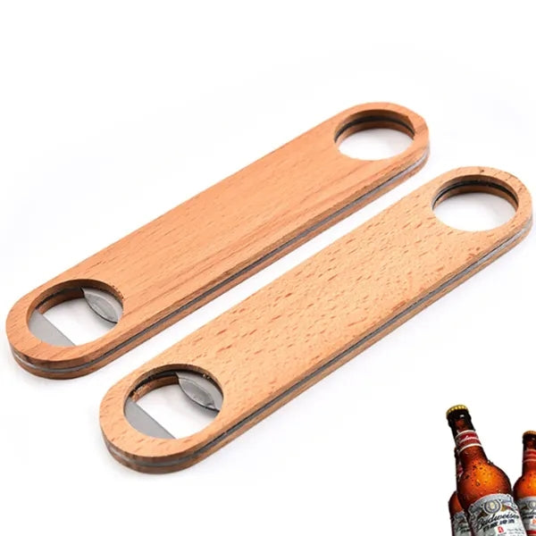 Stainless Steel Beer Bottle Opener With Wooden Handle