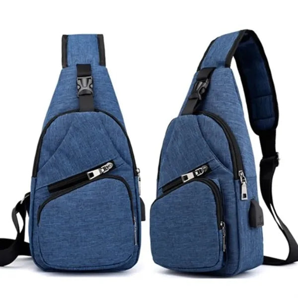 Waterproof Crossbody Sling Bag With USB Charging Port