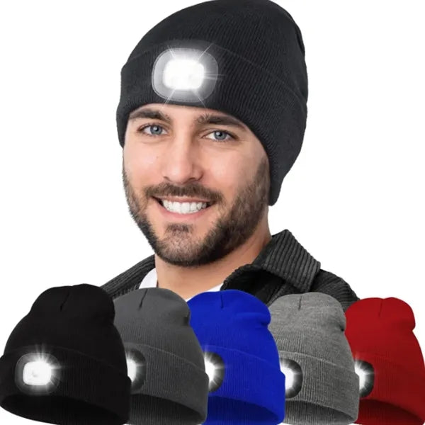USB Rechargeable Hands Free Headlamp LED Beanie