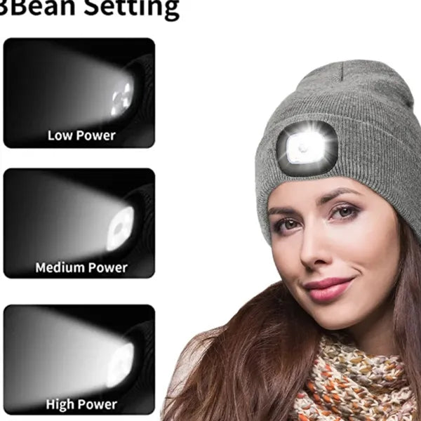USB Rechargeable Hands Free Headlamp LED Beanie