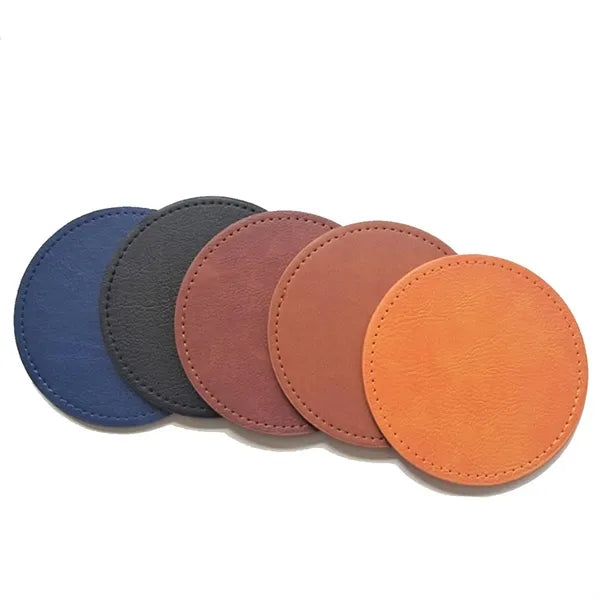 PU Double Layered Genuine Leather Coasters