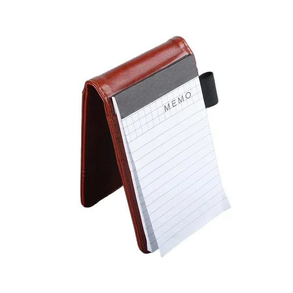Leather Pocket Memo Pad with Calculator - Ocean