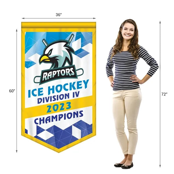 3' x 5' Championship Banner Single Sided V-Cut