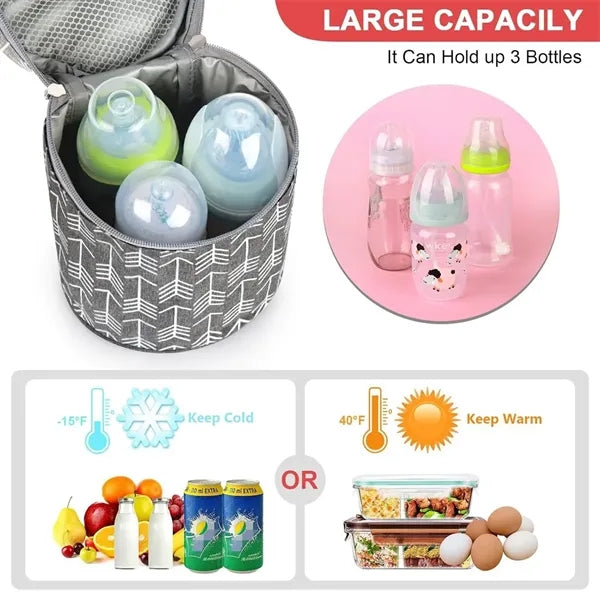 Insulated Baby Bottle Bag Capacity Breastmilk Cooler Daycare