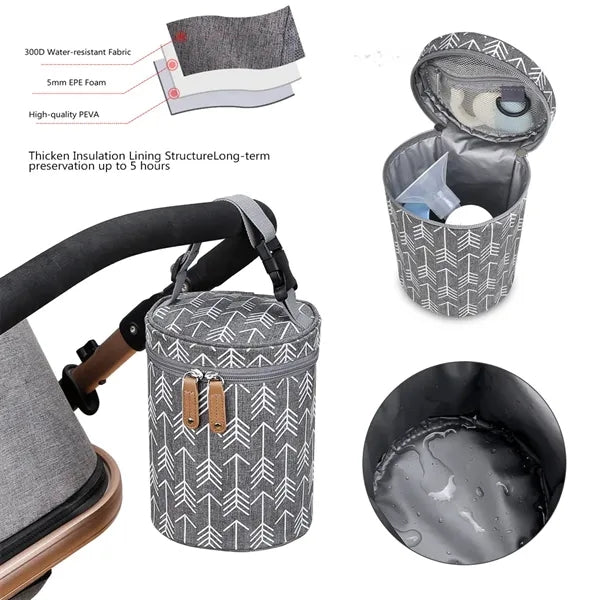 Insulated Baby Bottle Bag Capacity Breastmilk Cooler Daycare