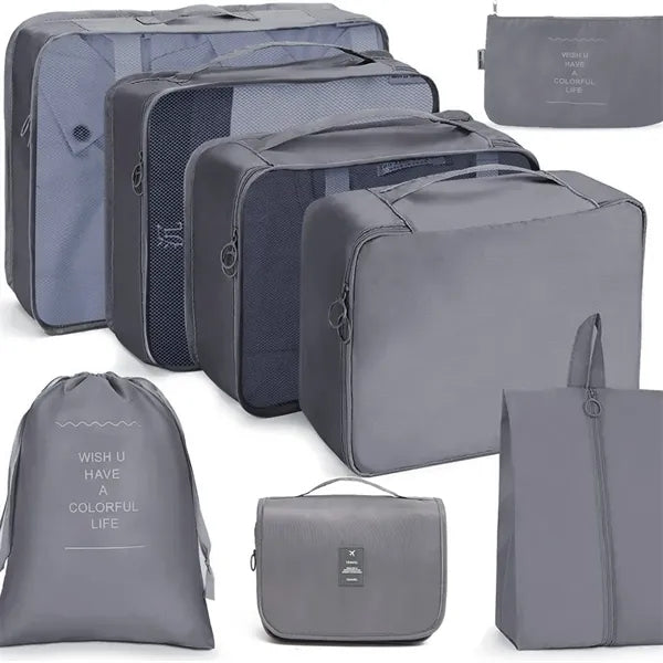8 Set Travel Packing Cubes with Laundry Bag for Luggage
