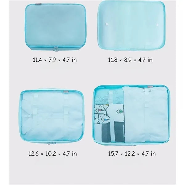 8 Set Travel Packing Cubes with Laundry Bag for Luggage