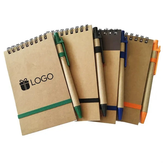 Kraft Top-Flip Spiral Notebook 3.5x5.5" With Ballpoint Pen