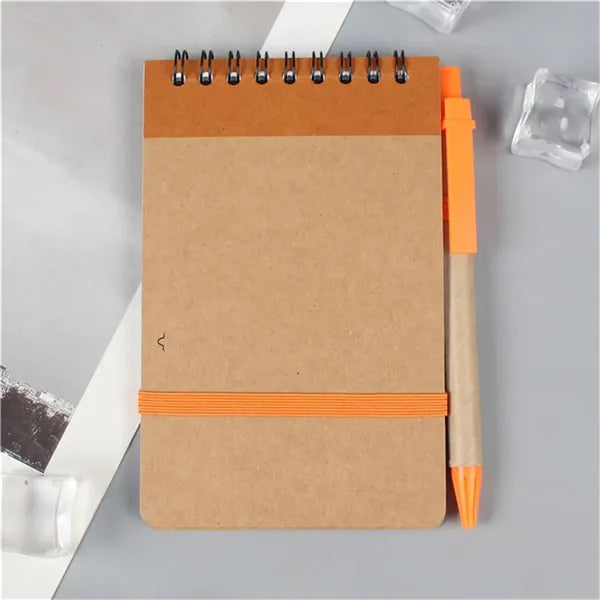 Kraft Top-Flip Spiral Notebook 3.5x5.5" With Ballpoint Pen
