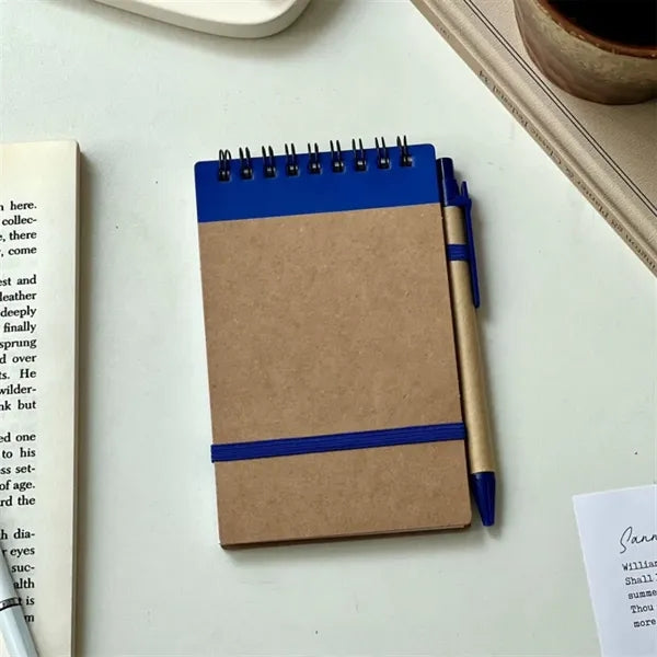 Kraft Top-Flip Spiral Notebook 3.5x5.5" With Ballpoint Pen