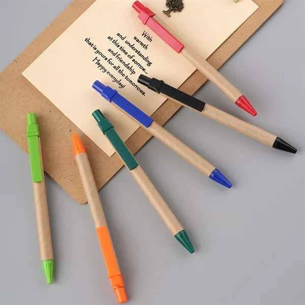 Eco-Friendly Kraft Paper Ballpoint Pen Retractable