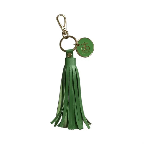 Keychain with Leather Strings and Custom Metal Plate