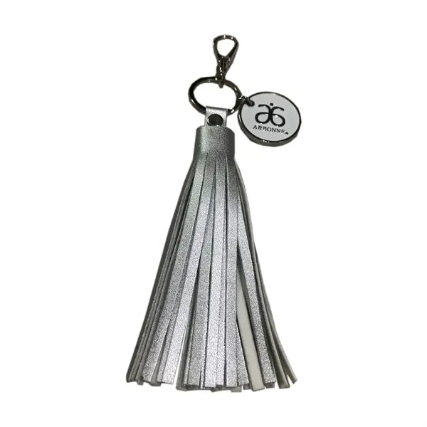 Keychain with Leather Strings and Custom Metal Plate