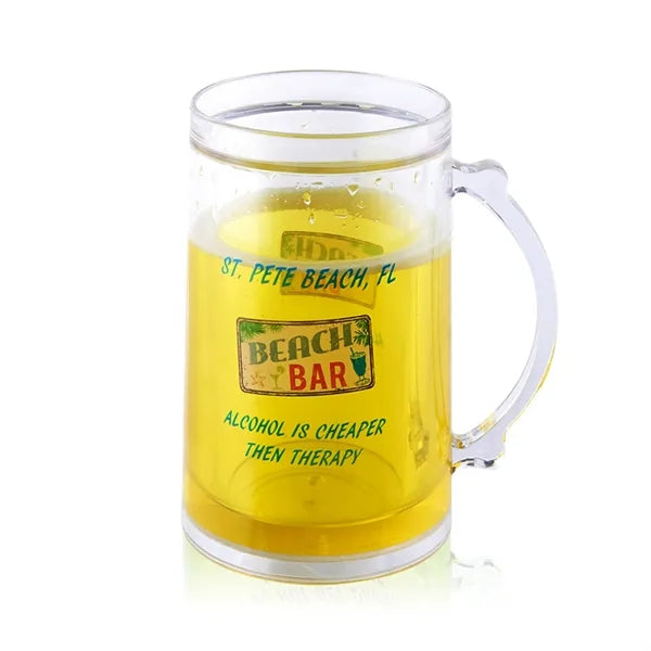 800ml Double Layer Plastic Freezable Cooler Cup