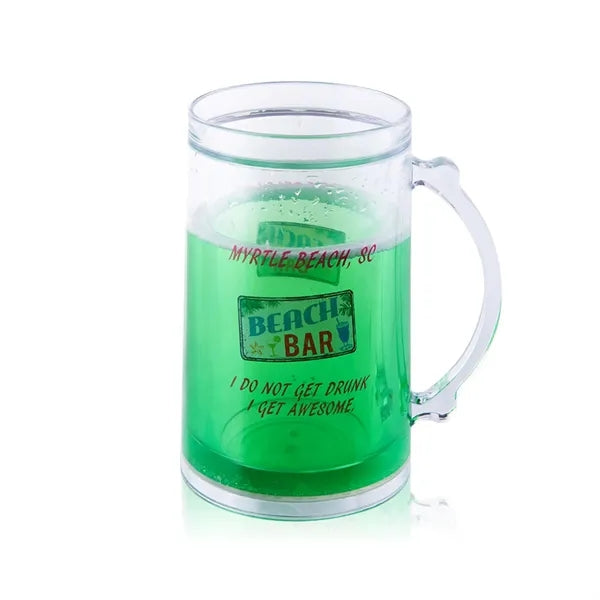 800ml Double Layer Plastic Freezable Cooler Cup