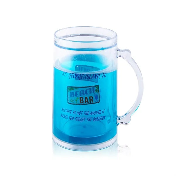 800ml Double Layer Plastic Freezable Cooler Cup