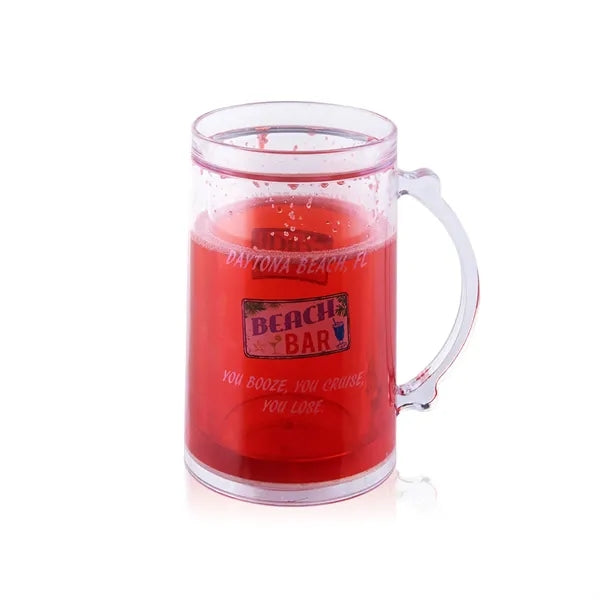 800ml Double Layer Plastic Freezable Cooler Cup