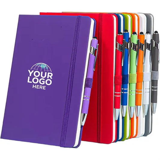 A5 PU Leather Lined Journal Notebook with Pen