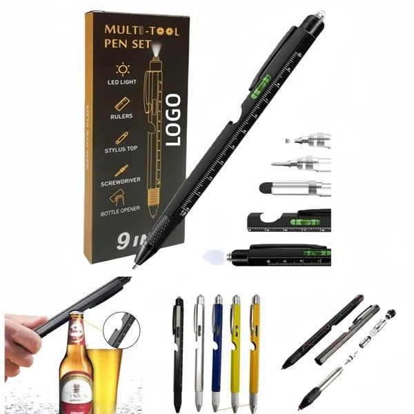 Nine-in-one multi-functional tool pen