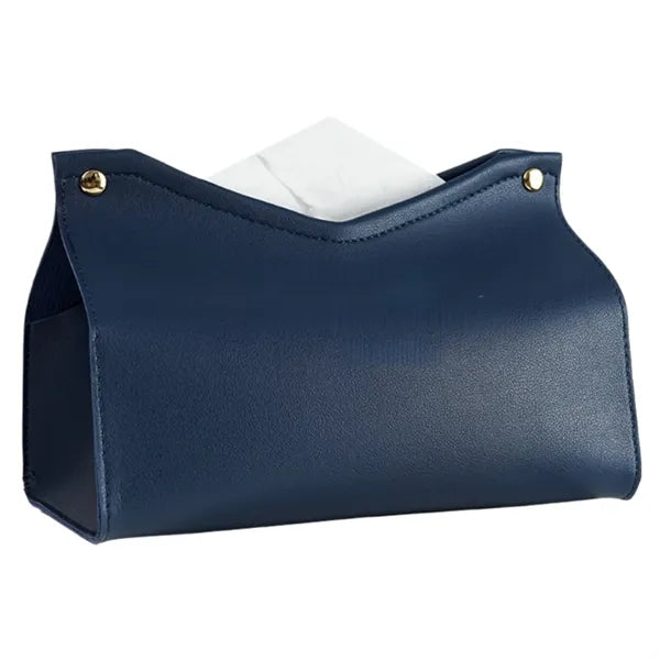 Rectangle V-Shaped PU Leather Tissue Box Cover