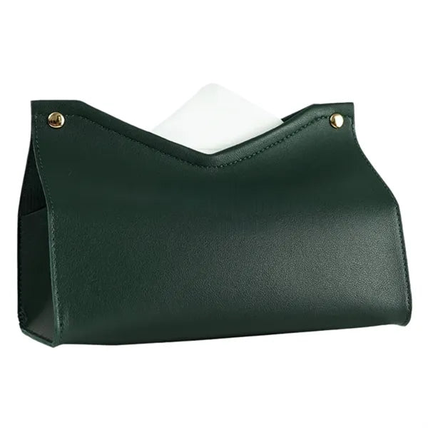 Rectangle V-Shaped PU Leather Tissue Box Cover