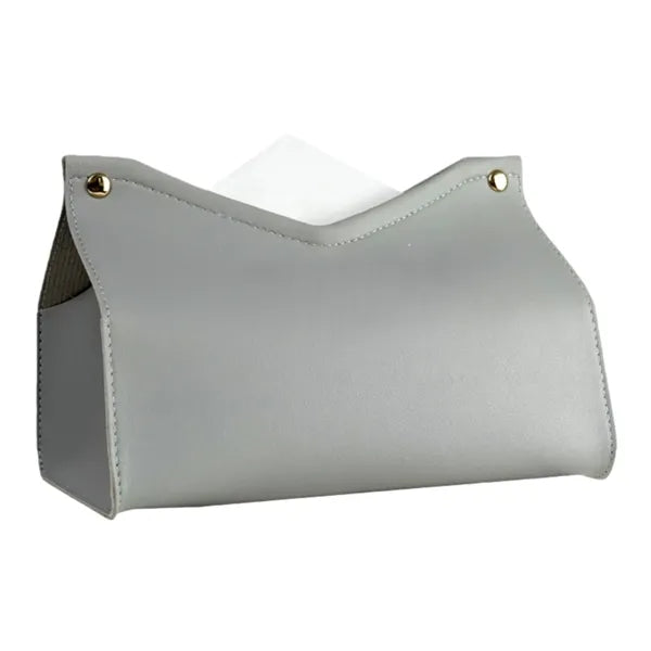 Rectangle V-Shaped PU Leather Tissue Box Cover