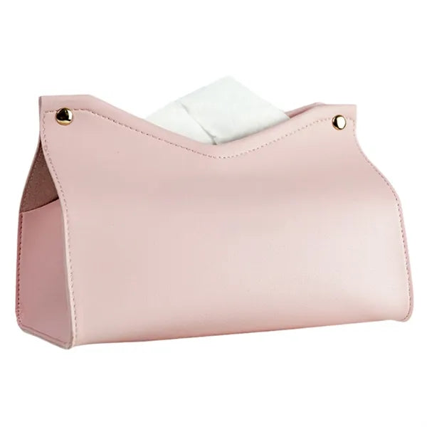Rectangle V-Shaped PU Leather Tissue Box Cover
