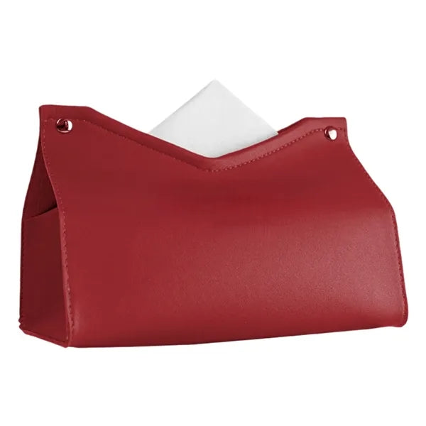 Rectangle V-Shaped PU Leather Tissue Box Cover