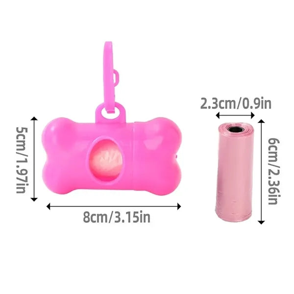 Bone Shaped Plastic Pet Waste Bag Dispenser With Carabiner