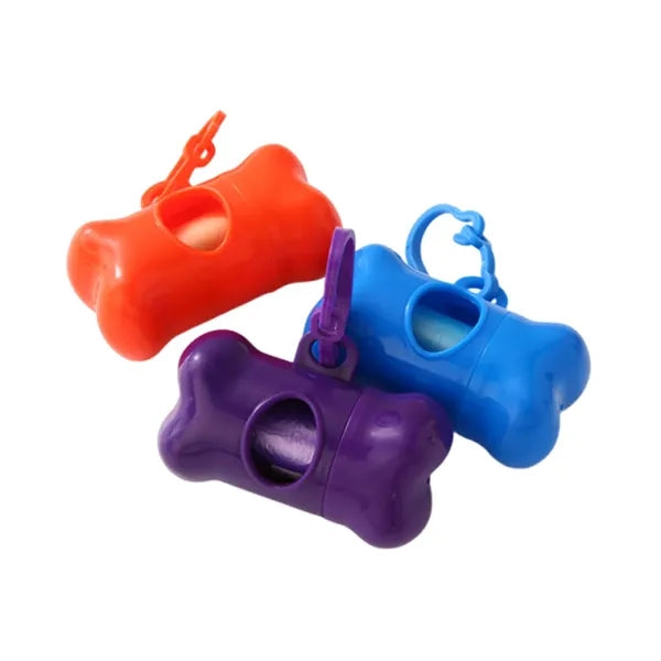 Bone Shaped Plastic Pet Waste Bag Dispenser With Carabiner
